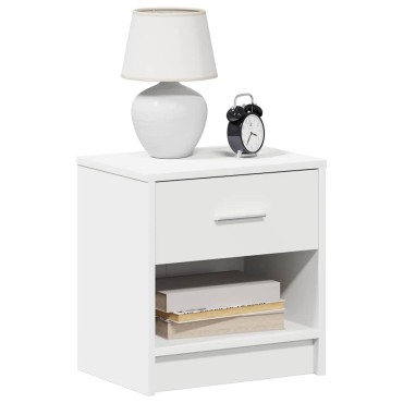 vidaXL Κομοδίνο με Συρτάρι Λευκό 39x28x41cm 1 τεμ.