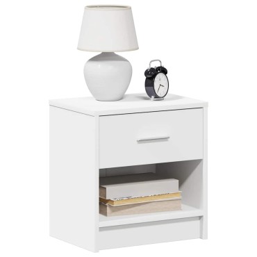 vidaXL Κομοδίνα 2 τεμ. με Συρτάρι Λευκά 39x28x41cm