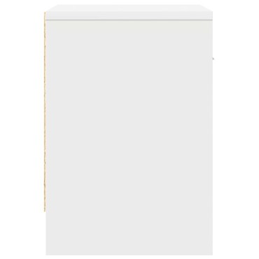 vidaXL Κομοδίνα 2 τεμ. με Συρτάρι Λευκά 39x28x41cm