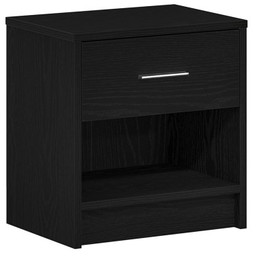 vidaXL Κομοδίνο με Συρτάρι Μαύρο 39x28x41cm 1 τεμ.