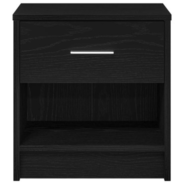 vidaXL Κομοδίνο με Συρτάρι Μαύρο 39x28x41cm 1 τεμ.