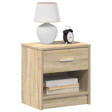 vidaXL Κομοδίνο με Συρτάρι σε Χρώμα Sonoma Δρυς 39x28x41cm 1 τεμ.