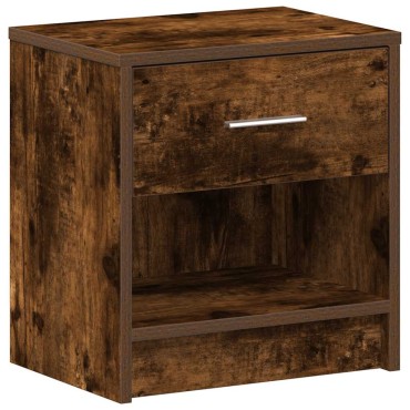 vidaXL Κομοδίνο με Συρτάρι σε Καπνιστή Δρυς 39x28x41cm 1 τεμ.