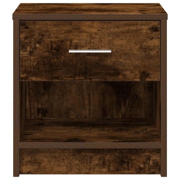 vidaXL Κομοδίνο με Συρτάρι σε Καπνιστή Δρυς 39x28x41cm 1 τεμ.