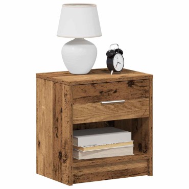vidaXL Κομοδίνο με Συρτάρι από Παλιό Ξύλο 39x28x41cm 1 τεμ.
