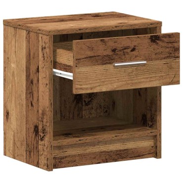 vidaXL Κομοδίνο με Συρτάρι από Παλιό Ξύλο 39x28x41cm 1 τεμ.