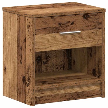 vidaXL Κομοδίνο με Συρτάρι από Παλιό Ξύλο 39x28x41cm 1 τεμ.