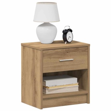 vidaXL Κομοδίνο με Συρτάρι σε Χρώμα Δρυός Artisan 39x28x41cm 1 τεμ.