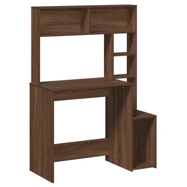 vidaXL Γραφείο με Ράφια Καφέ Δρυς 100x45x140cm από Τεχνητό Ξύλο 1 τεμ.