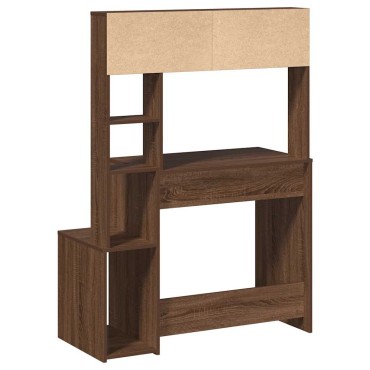 vidaXL Γραφείο με Ράφια Καφέ Δρυς 100x45x140cm από Τεχνητό Ξύλο 1 τεμ.