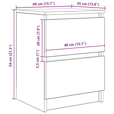 vidaXL Έπιπλο Τηλεόρασης Καφέ Δρυς 40x35x54cm από Τεχνητό Ξύλο