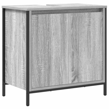 vidaXL Ντουλάπι Νιπτήρα Μπάνιου Γκρι Sonoma 60x34,5x60cm 1 τεμ.