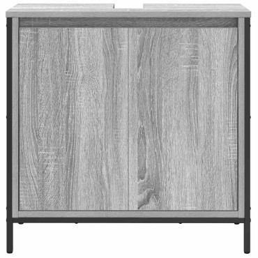 vidaXL Ντουλάπι Νιπτήρα Μπάνιου Γκρι Sonoma 60x34,5x60cm 1 τεμ.