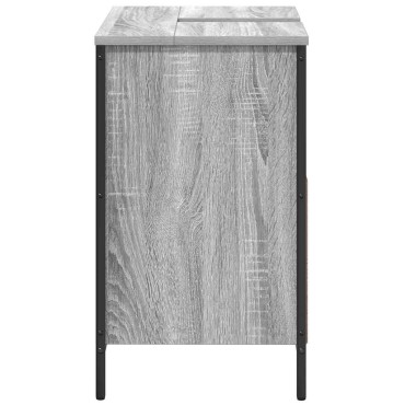 vidaXL Ντουλάπι Νιπτήρα Μπάνιου Γκρι Sonoma 60x34,5x60cm 1 τεμ.