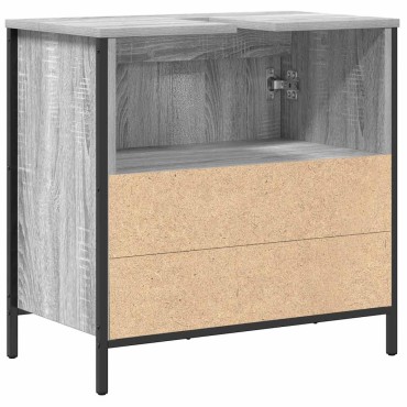 vidaXL Ντουλάπι Νιπτήρα Μπάνιου Γκρι Sonoma 60x34,5x60cm 1 τεμ.