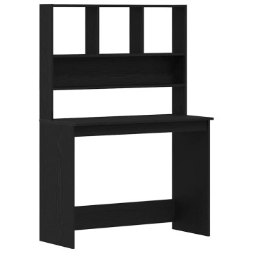 vidaXL Γραφείο με Ράφια Μαύρη Δρυς 102x45x148cm από Τεχνητό Ξύλο 1 τεμ.
