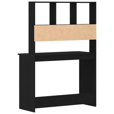 vidaXL Γραφείο με Ράφια Μαύρη Δρυς 102x45x148cm από Τεχνητό Ξύλο 1 τεμ.