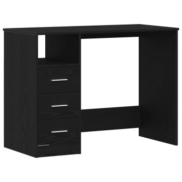 vidaXL Γραφείο με Συρτάρια Μαύρη Δρυς 102x50x76cm από Τεχνητό Ξύλο 1 τεμ.