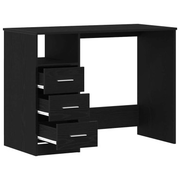 vidaXL Γραφείο με Συρτάρια Μαύρη Δρυς 102x50x76cm από Τεχνητό Ξύλο 1 τεμ.