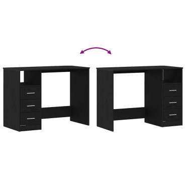 vidaXL Γραφείο με Συρτάρια Μαύρη Δρυς 102x50x76cm από Τεχνητό Ξύλο 1 τεμ.