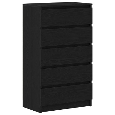 vidaXL Συρταριέρα Μαύρη Δρυς 60x36x103cm από Τεχνητό Ξύλο 1 τεμ.