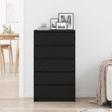 vidaXL Συρταριέρα Μαύρη Δρυς 60x36x103cm από Τεχνητό Ξύλο 1 τεμ.