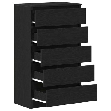 vidaXL Συρταριέρα Μαύρη Δρυς 60x36x103cm από Τεχνητό Ξύλο 1 τεμ.