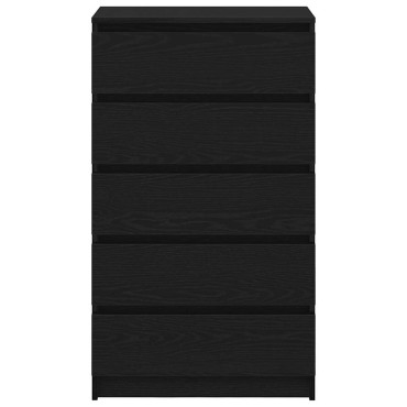 vidaXL Συρταριέρα Μαύρη Δρυς 60x36x103cm από Τεχνητό Ξύλο 1 τεμ.