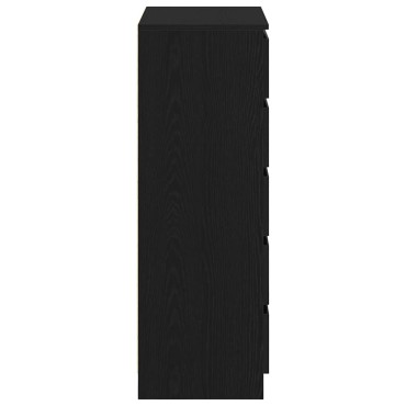 vidaXL Συρταριέρα Μαύρη Δρυς 60x36x103cm από Τεχνητό Ξύλο 1 τεμ.