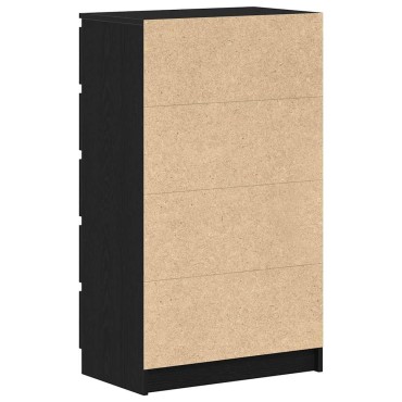 vidaXL Συρταριέρα Μαύρη Δρυς 60x36x103cm από Τεχνητό Ξύλο 1 τεμ.