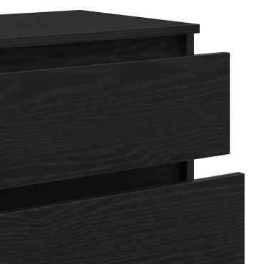 vidaXL Συρταριέρα Μαύρη Δρυς 60x36x103cm από Τεχνητό Ξύλο 1 τεμ.