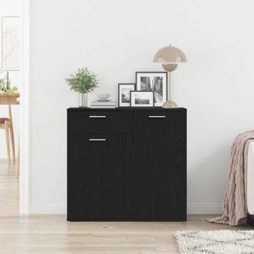 vidaXL Μπουφές από Μαύρη Δρυς 80x36x75cm από Τεχνητό Ξύλο 1 τεμ.