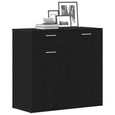 vidaXL Μπουφές από Μαύρη Δρυς 80x36x75cm από Τεχνητό Ξύλο 1 τεμ.