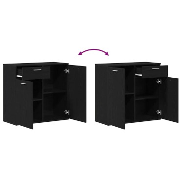 vidaXL Μπουφές από Μαύρη Δρυς 80x36x75cm από Τεχνητό Ξύλο 1 τεμ.