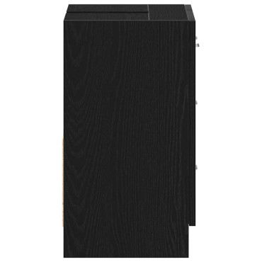 vidaXL Ντουλάπι Νιπτήρα Μαύρο Δρυς 63x30x54cm από Τεχνητό Ξύλο 1 τεμ.
