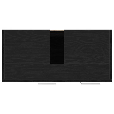 vidaXL Ντουλάπι Νιπτήρα Μαύρο Δρυς 63x30x54cm από Τεχνητό Ξύλο 1 τεμ.