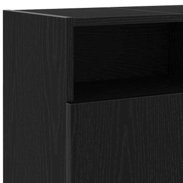 vidaXL Έπιπλο Τηλεόρασης με Φωτιστικά LED Μαύρο Δρυς 120x30x50cm από Τεχνητό Ξύλο