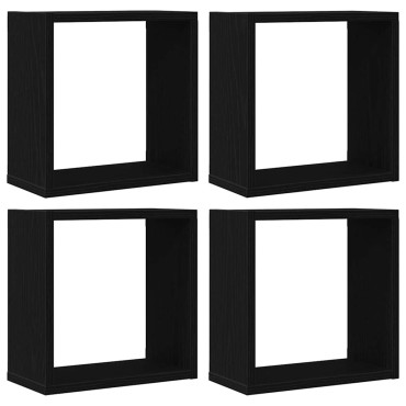 vidaXL Ράφια Τοίχου Κύβοι 4 τεμ. Μαύρο Δρυς 30x15x30cm από Τεχνητό Ξύλο