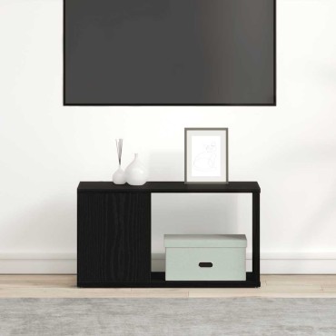 vidaXL Έπιπλο Τηλεόρασης Μαύρο Δρυς 60x24x32cm από Τεχνητό Ξύλο