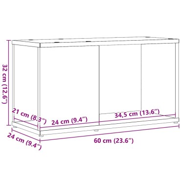 vidaXL Έπιπλο Τηλεόρασης Μαύρο Δρυς 60x24x32cm από Τεχνητό Ξύλο