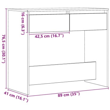 vidaXL Κονσόλα Τραπεζιού Μαύρη Δρυς 89x41x76,5cm από Τεχνητό Ξύλο 1 τεμ.