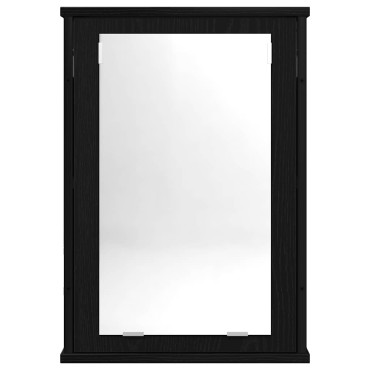 vidaXL Ντουλάπι Καθρέφτη Μπάνιου Μαύρο Δρυς 42x12x60cm από Τεχνητό Ξύλο 1 τεμ.
