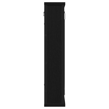vidaXL Ντουλάπι Καθρέφτη Μπάνιου Μαύρο Δρυς 42x12x60cm από Τεχνητό Ξύλο 1 τεμ.