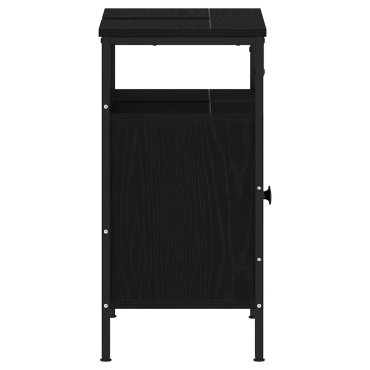 vidaXL Ντουλάπι Νιπτήρα Μπάνιου Μαύρο Δρυς 60x30x60cm από Τεχνητό Ξύλο 1 τεμ.