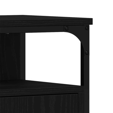 vidaXL Ντουλάπι Νιπτήρα Μπάνιου Μαύρο Δρυς 60x30x60cm από Τεχνητό Ξύλο 1 τεμ.