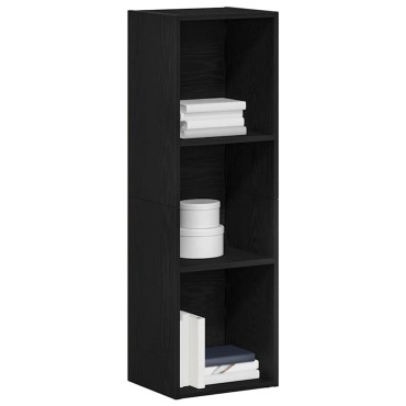 vidaXL Βιβλιοθήκη Μαύρη Δρυς 36x30x114cm από Τεχνητό Ξύλο 1 τεμ.