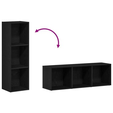 vidaXL Βιβλιοθήκη Μαύρη Δρυς 36x30x114cm από Τεχνητό Ξύλο 1 τεμ.