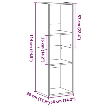 vidaXL Βιβλιοθήκη Μαύρη Δρυς 36x30x114cm από Τεχνητό Ξύλο 1 τεμ.