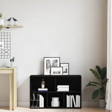 vidaXL Βιβλιοθήκη Μαύρη Δρυς 50x25x80cm από Τεχνητό Ξύλο 1 τεμ.