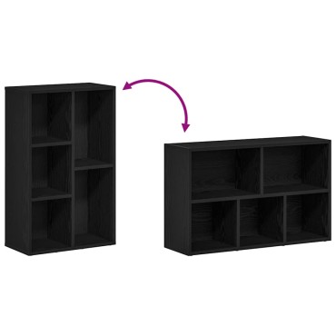 vidaXL Βιβλιοθήκη Μαύρη Δρυς 50x25x80cm από Τεχνητό Ξύλο 1 τεμ.